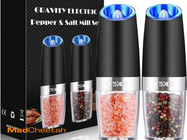 Lot 74-12313536 - Sweet Alice Gravity Electric Pepper and Salt Grinder Set, Adjustable Coarseness, Battery Powered wit...