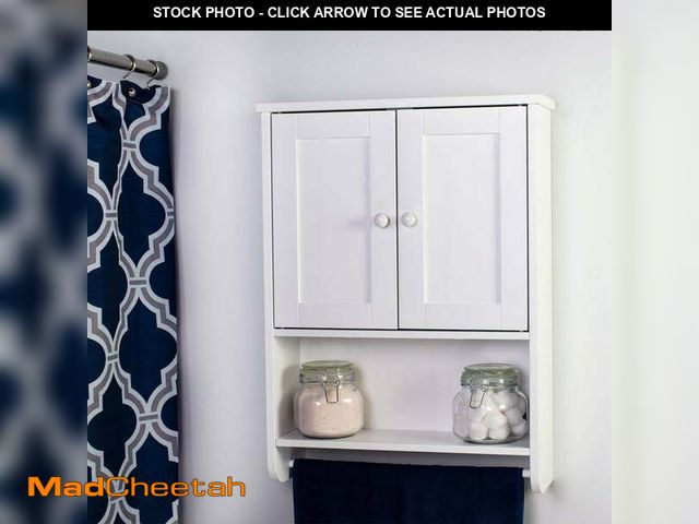Lot 74-12833994 - Ktaxon Bathroom Wall Cabinet, Wall Mounted Over the Toilet Storage Cabinet Organizer with Double Doo...