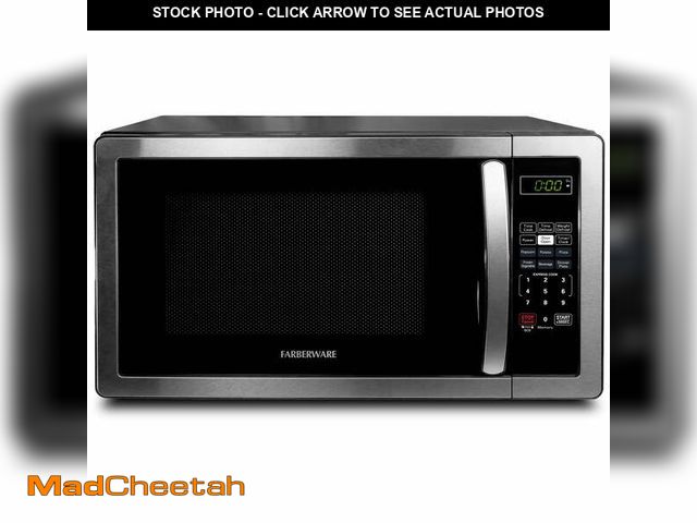 Lot 74-12670643 - Farberware Countertop Microwave 1000 Watts, 1.1 cu ft - Microwave Oven With LED Lighting and Child L...