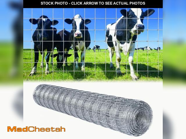 Lot 74-12489423 - Farm Fence 6ft. x 100ft Galvanized Field Wire Fencing,Heavy Zinc Coating Cattle,Deer,Goat,Hog Wire F...