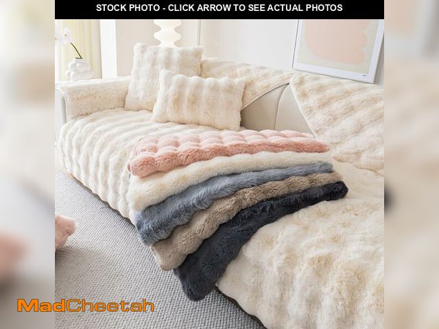 Lot 74-13966116 - tianxinbaobei Faux Fur Sofa Cover, Rabbit Plush Couch Cover, Non-Slip Couch Covers Washable, Cosy Pl...