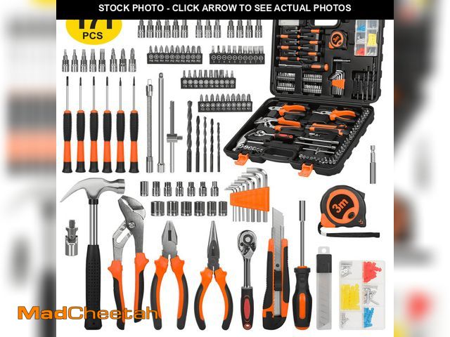 Lot 74-12835584 - Cshidworld 171 Piece Socket Wrench Auto Repair Tool Combination Package 1/4" Ratchet Wrench, Househo...