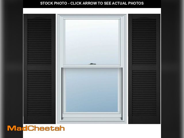 Lot 74-12664273 - Ekena Millwork Lifetime Vinyl LL1S14X05200BL Standard Cathedral Top Center Mullion, Open Louver Viny...