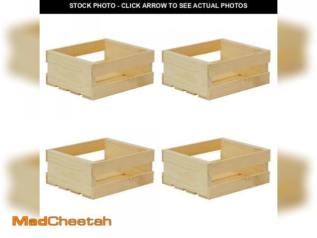 Lot 74-12364992 - Crates &amp; Pallet 11.75 in. x 9.63 in. x 4.75 in. Small Wood Crate (4- Pack) - UNUSED
