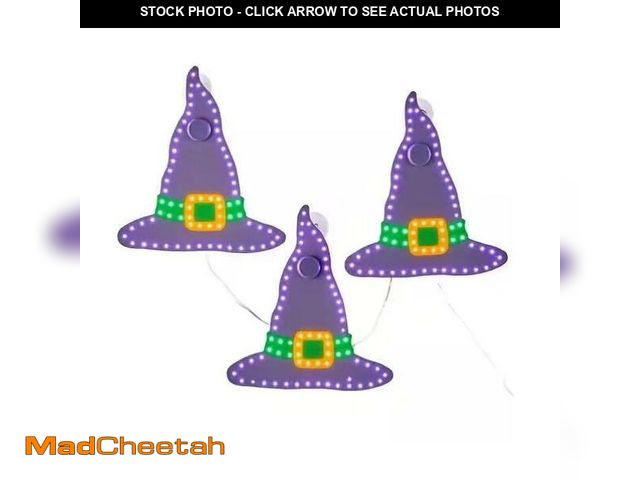 Lot 74-12852174 - Home Accents Holiday 10 in TWINKLING LED Witch Hats - 3-Pack - UNUSED