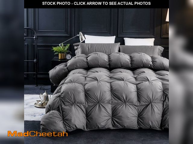 Lot 74-13710643 - Three Geese Pinch Pleat Waterfowl Feathers and Down Comforter Cal King Size Duvet Insert,750+ Fill P...