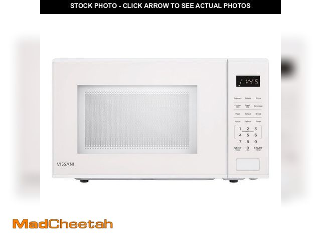 Lot 74-14560965 - Vissani 1.1 cu. ft. Electric 1000-W Countertop Microwave in White with Turntable, 6-Heating Function...