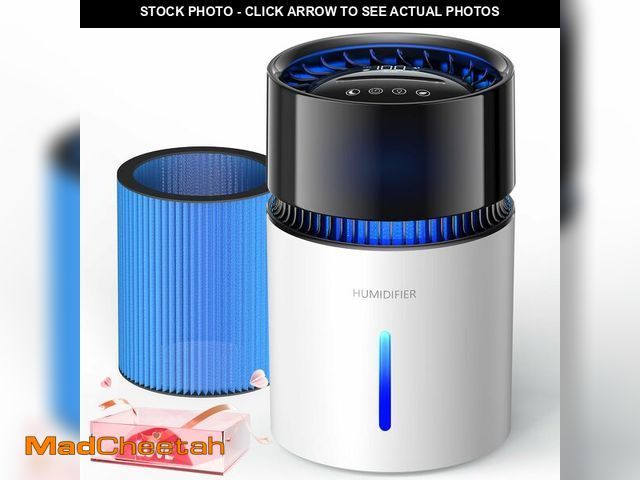 Lot 74-13539449 - 3L Mist-Free Evaporative Humidifier for Bedroom, Top Fill Humidifier Work with Tap Water, Touch Cont...