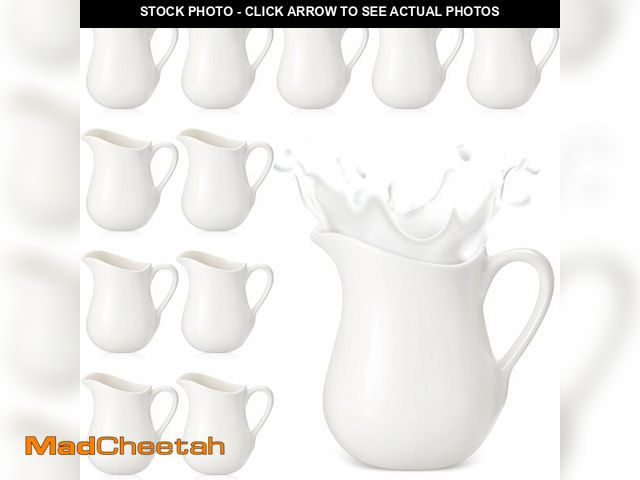 Lot 74-14062857 - Nuanchu 12 Pcs 3 oz Small Creamer Milk Pitcher, Classic White Porcelain Creamer with Handle, Ceramic...