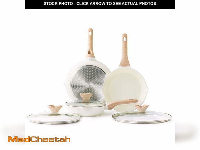 Lot 74-12702607 - Kordisen Ceramic Nonstick Frying Pan Skillet Set with Lid, 3 Piece Ceramic Pans for Cooking Non Toxi...