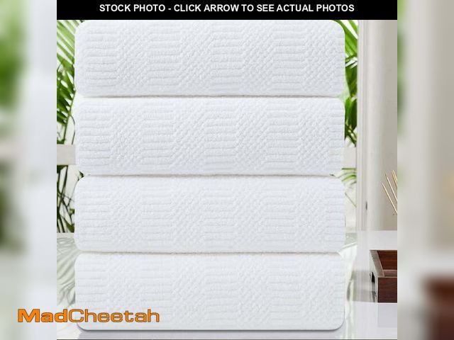 Lot 74-12849034 - Jessy Home 4 Pack Large Bath Towel Set 600 GSM Ultra Soft Oversized White Towel Set 35"x70" Extra La...
