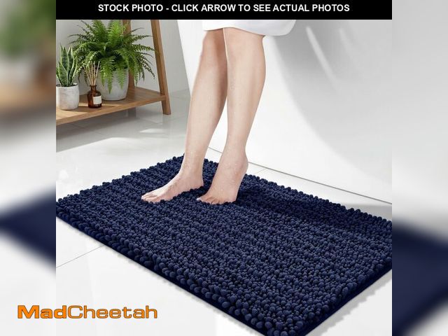 Lot 74-13542157 - Disolla Non Slip Bathroom Rug Machine Washable Thick Navy Bath Mat 24x44 Soft Absorbent Bathroom Flo...
