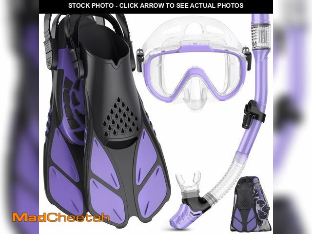 Lot 74-13955362 - Ubekezele Snorkeling Gear for Adults Men Women,4 in 1 Snorkel Set with Panoramic View Diving Mask An...