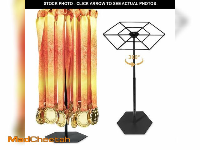 Lot 74-14213109 - Rotating Medal Hanger Display Stand, Rotatable Medal Holder for Sports Award. Adjustable Metal Rack ...