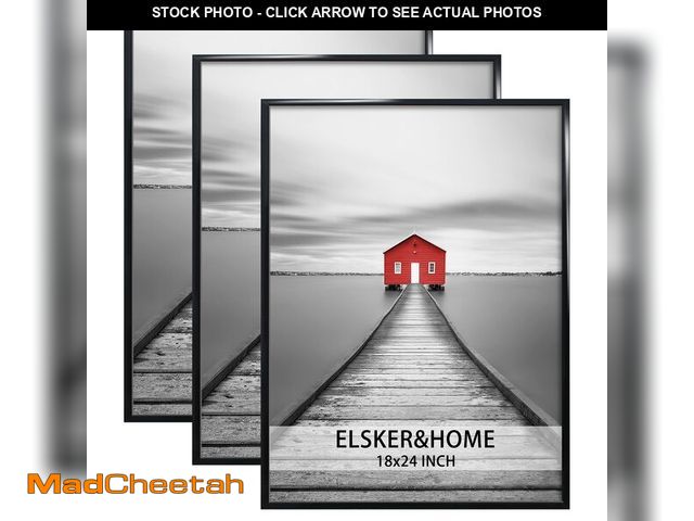 Lot 74-13563904 - ELSKER&amp;HOME 18x24 Poster Frame 3 Pack, Black Picture Frame for Horizontal or Vertical Wall Mount...
