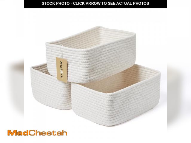 Lot 74-12439474 - MiniArk Small Storage Baskets for Organizing | Closet Organizer Bins | Shelf Toy Basket | Woven Rope...