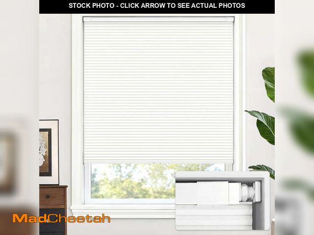 Lot 74-14350984 - LazBlinds Cordless Cellular Shades, No Tools No Drill Light Filtering Honeycomb Shades Pleated Blind...