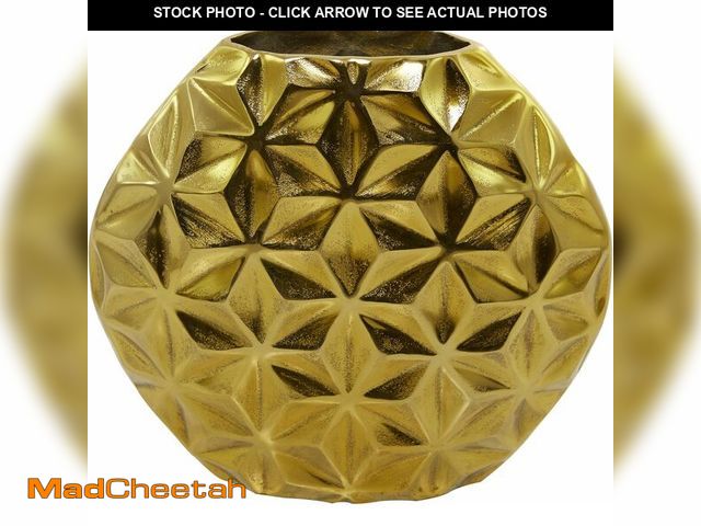 Lot 74-13844449 - CosmoLiving by Cosmopolitan Aluminum Metal Geometric Decorative Vase Faceted Centerpiece Vase, Flowe...