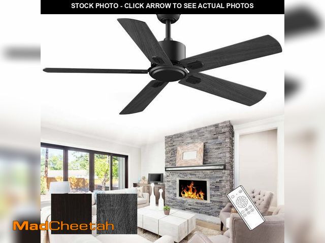 Lot 74-12833884 - SKEVEN 52" Ceiling Fan with Remote Control No Light, 6 Speeds Reversible DC Motor Indoor Outdoor 5 B...