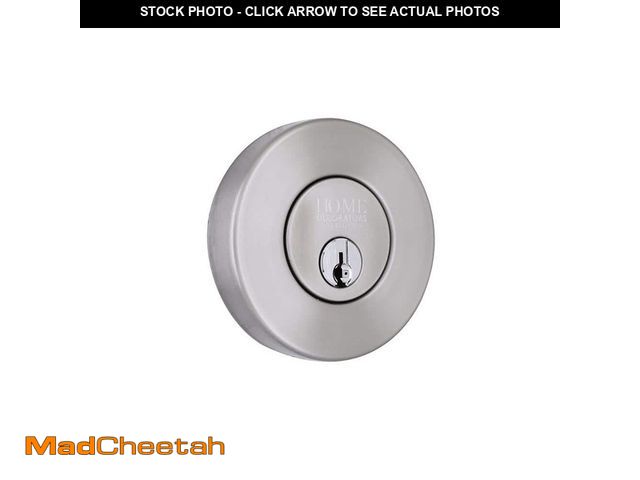 Lot 74-14410604 - Home Decorators Collection Round Satin Nickel Single Cylinder Deadbolt Featuring Dual Keyway - UNUSE...