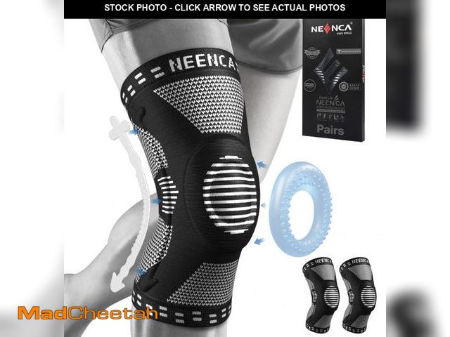 Lot 74-12310721 - NEENCA 2 Pack Knee Braces for Knee Pain, Compression Knee Sleeves with Patella Gel Pad &amp; Side St...
