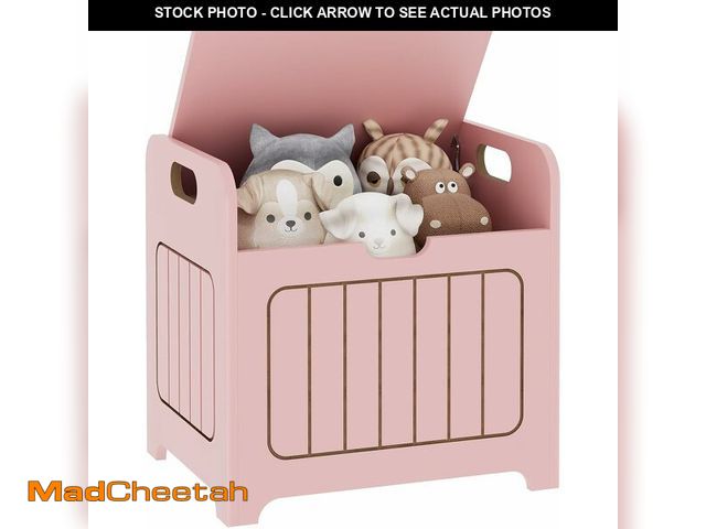 Lot 74-12544471 - VILAWLENCE Kids Storage Chests &amp; Trunks, Pink Toy Storage Box, Small Cube Storage Organizer,Wood...