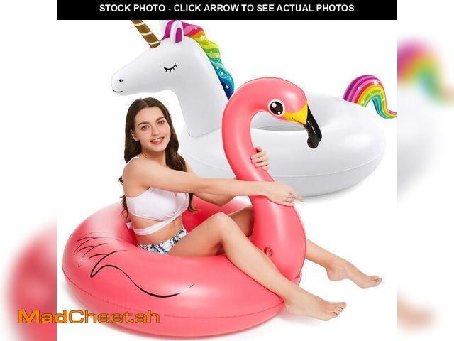 Lot 74-14477018 - Inflatable Unicorn Flamingo Pool Floats - Jasonwell 2 Pack Pool Floaties Inflatables Rafts for Swimm...