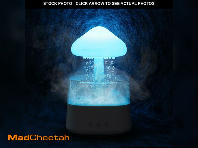 Lot 74-12716387 - Rain Cloud Humidifier Water Drip with Adjustable LED Lights White Noise Humidification Desk Fountain...