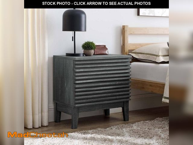 Lot 74-12584854 - MODWAY Render Two-Drawer Nightstand in Charcoal - UNUSED