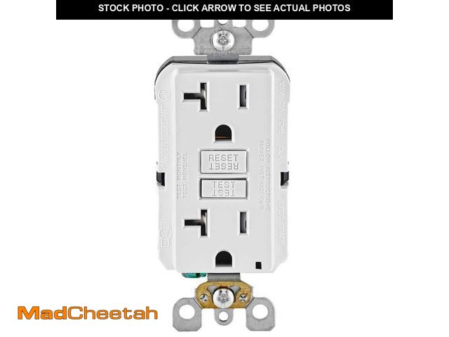 Lot 74-12772974 - Leviton 20 Amp 125-Volt Duplex SmarTest Self-Test SmartlockPro Tamper Resistant GFCI Outlet, White G...