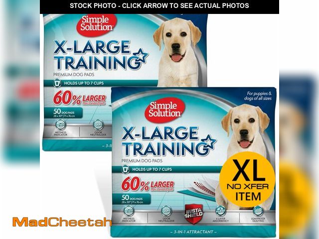 Lot 74-13419142 - Simple Solution Extra Large Puppy Training Pads - Leak-Proof Potty Pads for Large Dogs - Absorbent a...