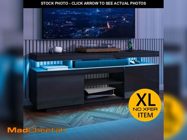 Lot 74-14286555 - Hommpa LED TV Stand for TVs up to 70" with Power Outlets Modern Entertainment Center High Gloss Larg...