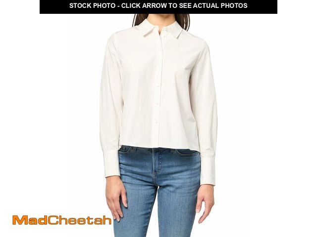 Lot 74-13689933 - Derek Lam 10 Crosby Women's Aria Pleated Back Cropped Shirt, Soft White, XL - UNUSED