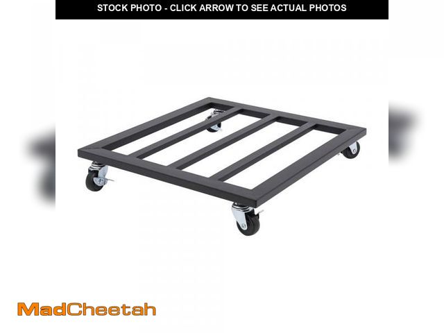 Lot 74-12518105 - YIYIBYUS 16 in. Black Square-Shaped Rolling Plant Stand Heavy-Duty Iron Plant Flower Pot Tray Stand ...