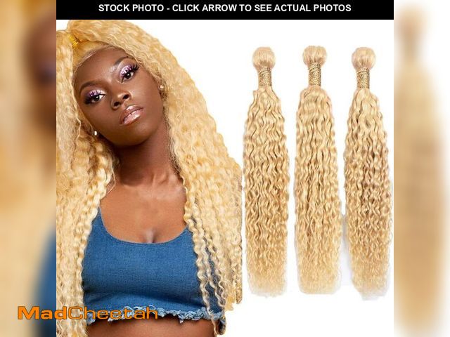 Lot 74-13964247 - Peenoll 20 22 24 Inch Jerry Curly Human Hair Bundles Blonde 613 Weave Bundles Human Hair 12A Unproce...