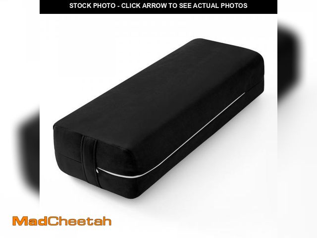 Lot 74-12315119 - Wellsin Rectangular Yoga Bolster - Meditation Pillow with Washable Suede Cover, 27"X10" X5.5", Black...