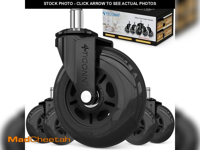 Lot 74-13777436 - TICONN Office Chair Caster Wheels Set of 5 for Tile, Hardwood Floors and Carpets, Universal Fit for ...