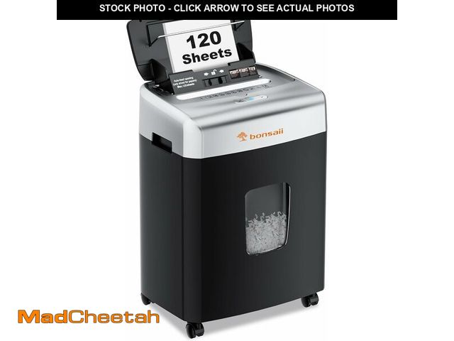 Lot 74-13709285 - Bonsaii Paper Shredder for Office, 110-Sheet Autofeed Heavy Duty Shredder for Home Office Use, 30 Mi...