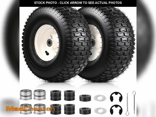 Lot 74-14347433 - 2Pack 15x6.00-6 Tire and Wheel Assembly, Replacement for Craftsman John Deere Cub Cadet Riding Mower...