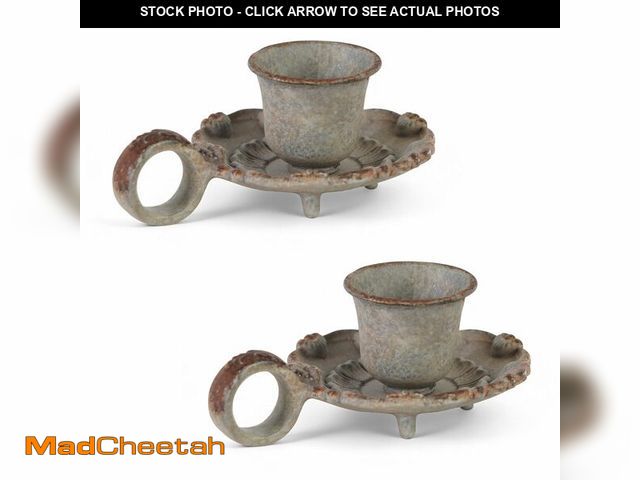 Lot 74-14270578 - NIKKY HOME Mini Taper Candle Holders Set of 2, Rustic Metal Candlestick for Table Centerpieces, Wedd...