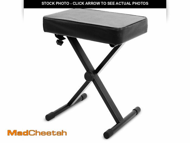 Lot 74-13785993 - Pyle Adjustable Padded Keyboard Bench Ã¢â¬â Folding X-Style Keyboard Bench w/ 3-Position Height, ...