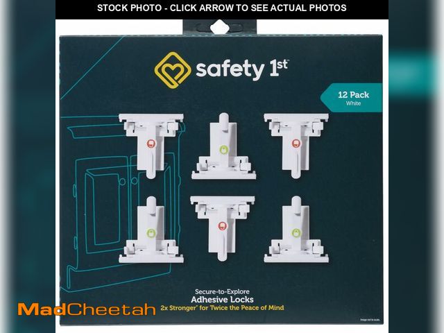 Lot 74-12607250 - Safety 1st - Secure-to-Explore Adhesive Cabinet Locks Baby Proofing, Child Locks for Cabinets and Dr...