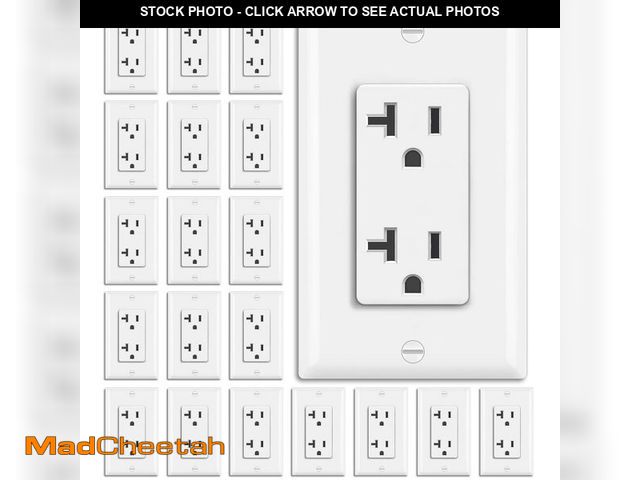 Lot 74-13540783 - BESTTEN 20 Pack 20 Amp Decorator Receptacle, Electrical Wall Outlet, Non-Tamper-Resistant, Residenti...