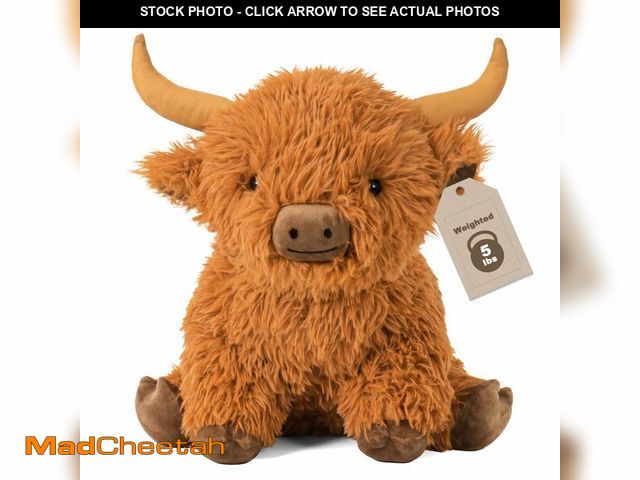 Lot 74-13824976 - 5lbs Highland Cow Weighted Stuffed Animals, 16in Tall Big Highland Cow Plush Toy, Soft Adorable Stuf...