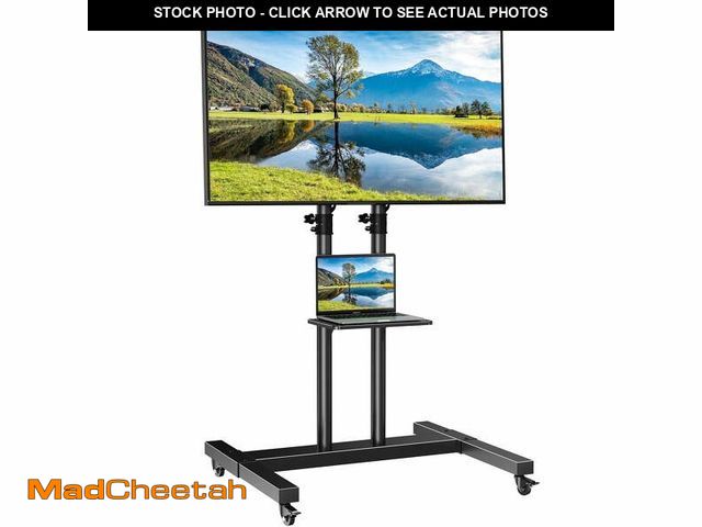 Lot 74-14351052 - Modern Rolling TV Stand with Metal Shelf for 32-82 Inch TVs ,Max 600x400mm, Holds up to 110 lbs,Heig...