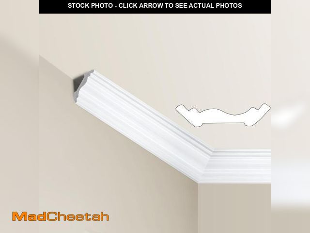 Lot 74-12152309 - Ceiling Crown Molding Trim, 10 Pack High Impact Polystyrene Decorative Ceiling Moulding, 47 Ft Total...