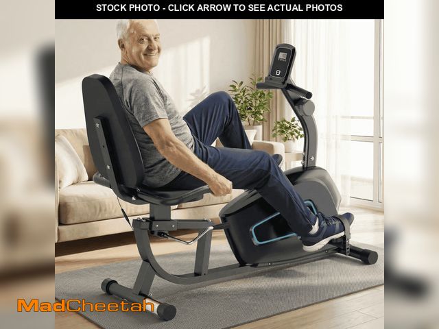 Lot 74-13767024 - (MISSING HARDWARE) Naipo Recumbent Exercise Bike 8Level Adjustable Resistance Stationary Indoor Cycl...