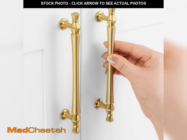 Lot 74-14144770 - ASKANO 10 Pack 5 Inch Hole Centers, Brushed Gold Kitchen Cabinet Handles Gold Cabinet Pulls Gold Cab...