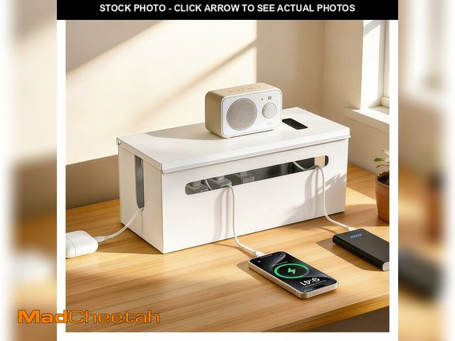 Lot 74-13545871 - Metal Cable Management Box - Large Cable Organizer Box and Power Strip Box for Electrical Cord Hidin...