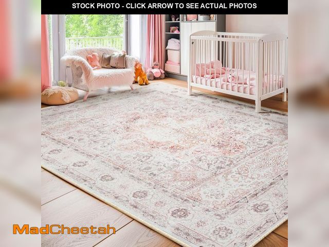 Lot 74-11547233 - BESTSWEETIE 5x7 Area Rugs Machine Washable No Pile Non Slip Vintage Rugs for Living Room&amp;Bedroom...